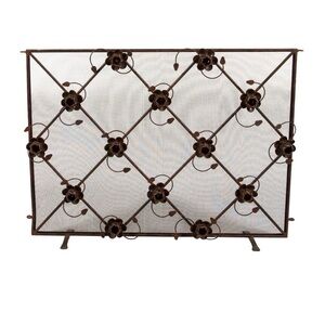 Vintage Original Jan Barboglio Rose Iron Fire Screen.